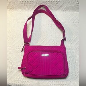 Vera Bradley FUCHSIA/Pink HIPSTER Wallet CROSSBODY